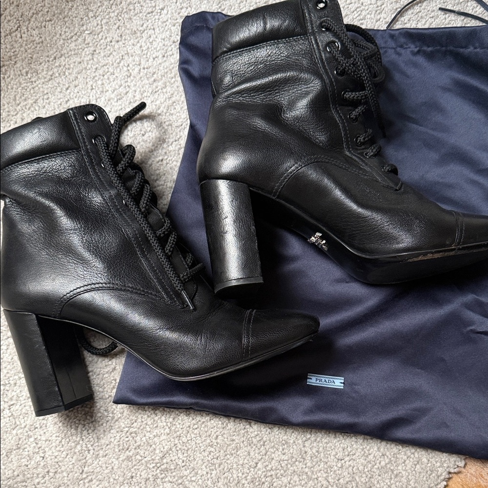 Prada Women's Black Heeled Boots